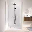 AURLANE - Pack de 3 Panneaux Muraux Aluminium Blanc 80+120+80x210 cm avec Profilés Chrome - WALL'IT - vignette