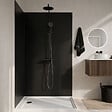 AURLANE - Pack 2 Panneaux Muraux en Aluminium Noir 90+120x210cm + Profilés Noir - WALL'IT - vignette
