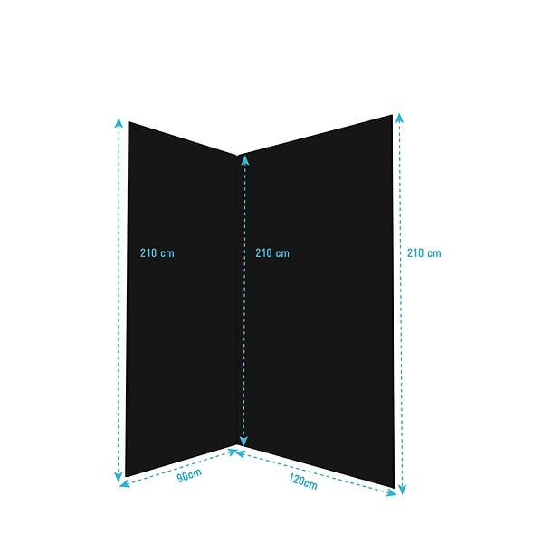 AURLANE - Pack 2 Panneaux Muraux en Aluminium Noir 90+120x210cm + Profilés Noir - WALL'IT - large