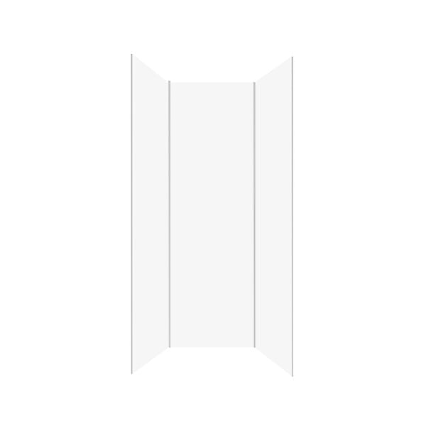 AURLANE - Pack de 3 Panneaux Muraux Aluminium Blanc 80x210 cm avec Profilés Chrome - WALL'IT - large