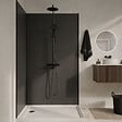 AURLANE - Pack 2 Panneaux Muraux en Aluminium Gris 90+120x210 cm + Profilés Noir - WALL'IT - vignette