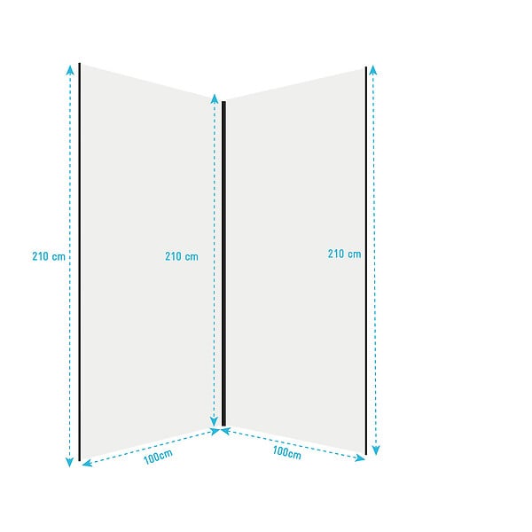 AURLANE - Pack 2 Panneaux Muraux en Aluminium Blanc 100x210cm + Profilés Noir - WALL'IT - large