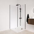 AURLANE - Pack 2 Panneaux Muraux en Aluminium Blanc 100x210cm + Profilés Noir - WALL'IT - vignette