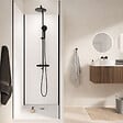 AURLANE - Pack de 3 Panneaux Muraux Aluminium Blanc 80x210 cm avec Profilés Noirs - WALL'IT - vignette
