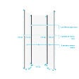 AURLANE - Pack de 3 Panneaux Muraux Aluminium Blanc 80x210 cm avec Profilés Noirs - WALL'IT - vignette