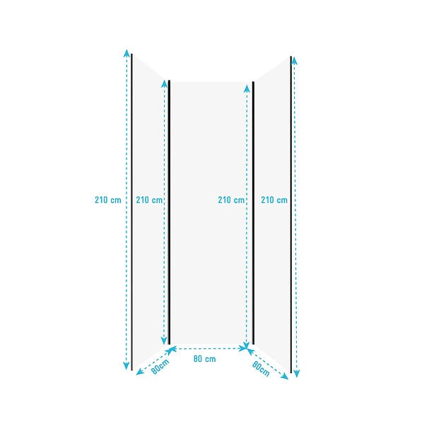 AURLANE - Pack de 3 Panneaux Muraux Aluminium Blanc 80x210 cm avec Profilés Noirs - WALL'IT - large