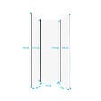 AURLANE - Pack de 3 Panneaux Muraux Aluminium Blanc 80x210 cm avec Profilés Noirs - WALL'IT - vignette