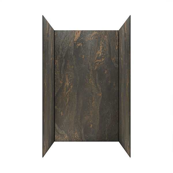 AURLANE - Pack 3 Panneaux Muraux Pierre Venus 90+120+90 x 210cm et Profilés Noirs - STONE'IT - large