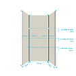 AURLANE - Pack de 3 Panneaux Muraux Aluminium Ivoire 90+120+90x210 cm avec Profilés Noirs - WALL'IT - vignette