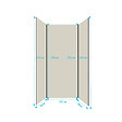 AURLANE - Pack de 3 Panneaux Muraux Aluminium Ivoire 90+120+90x210 cm avec Profilés Noirs - WALL'IT - vignette