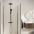 AURLANE - Pack de 3 Panneaux Muraux Aluminium Ivoire 90+120+90x210 cm avec Profilés Noirs - WALL'IT - vignette
