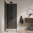 AURLANE - Pack 2 Panneaux Muraux en Aluminium Gris 90x210 cm + Profilés Noir - WALL'IT - vignette