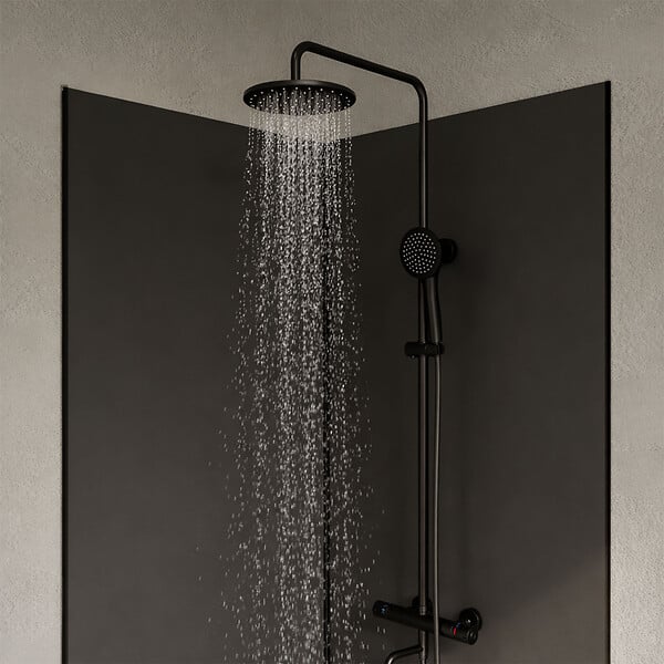 AURLANE - Pack 2 Panneaux Muraux en Aluminium Gris 90x210 cm + Profilés Noir - WALL'IT - large