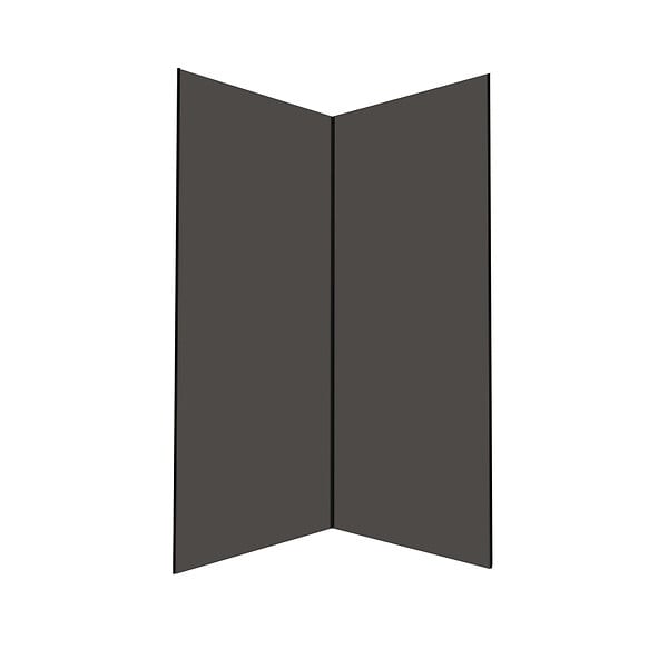AURLANE - Pack 2 Panneaux Muraux en Aluminium Gris 90x210 cm + Profilés Noir - WALL'IT - large