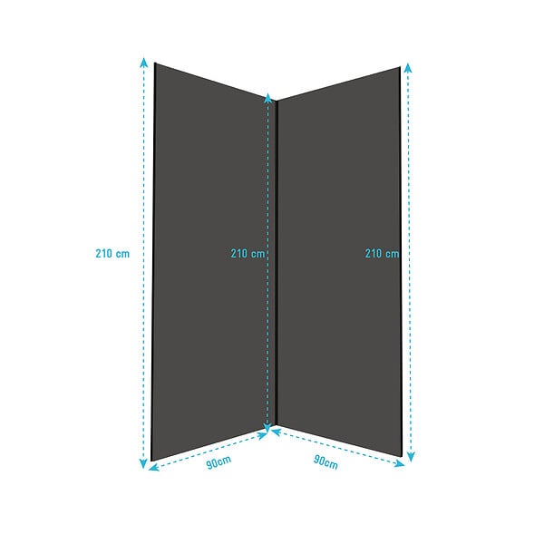 AURLANE - Pack 2 Panneaux Muraux en Aluminium Gris 90x210 cm + Profilés Noir - WALL'IT - large