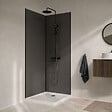 AURLANE - Pack 2 Panneaux Muraux en Aluminium Gris 90x210 cm + Profilés Noir - WALL'IT - vignette