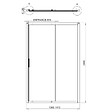 ALLIBERT - Porte de douche coulissante 140x200 cm Aluminium chromé 6 mm anticalcaire réversible Laja - vignette