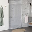 ALLIBERT - Porte de douche coulissante 140x200 cm Aluminium chromé 6 mm anticalcaire réversible Laja - vignette