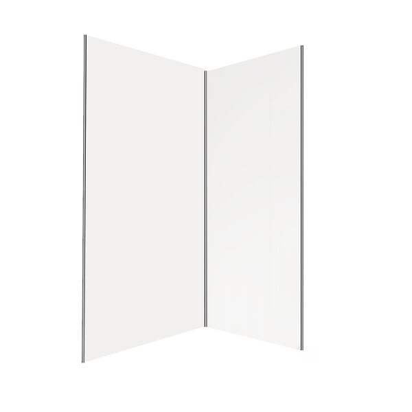AURLANE - Lot 2 panneaux muraux aluminium Blanc 90 et 120 x 250 cm avec profilés chrome - WALL'IT - large