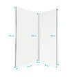 AURLANE - Lot 2 panneaux muraux aluminium Blanc 90 et 120 x 250 cm avec profilés chrome - WALL'IT - vignette