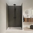 AURLANE - Pack 3 Panneaux Muraux Pierre Ardoise 90+120+90 x 210cm et Profilés Noirs - STONE'IT - vignette