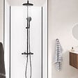 AURLANE - Pack de 3 Panneaux Muraux Aluminium Blanc 90x210 cm avec Profilés Noirs - WALL'IT - vignette