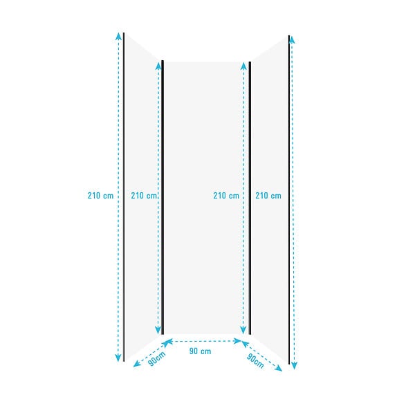 AURLANE - Pack de 3 Panneaux Muraux Aluminium Blanc 90x210 cm avec Profilés Noirs - WALL'IT - large