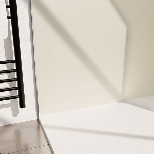 AURLANE - Lot de 2 Panneaux Muraux Aluminium Ivoire 80+120 x 210 cm avec Profilés Chrome - WALL'IT - large