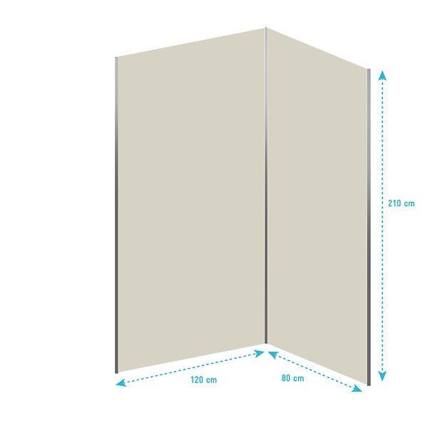 AURLANE - Lot de 2 Panneaux Muraux Aluminium Ivoire 80+120 x 210 cm avec Profilés Chrome - WALL'IT - large