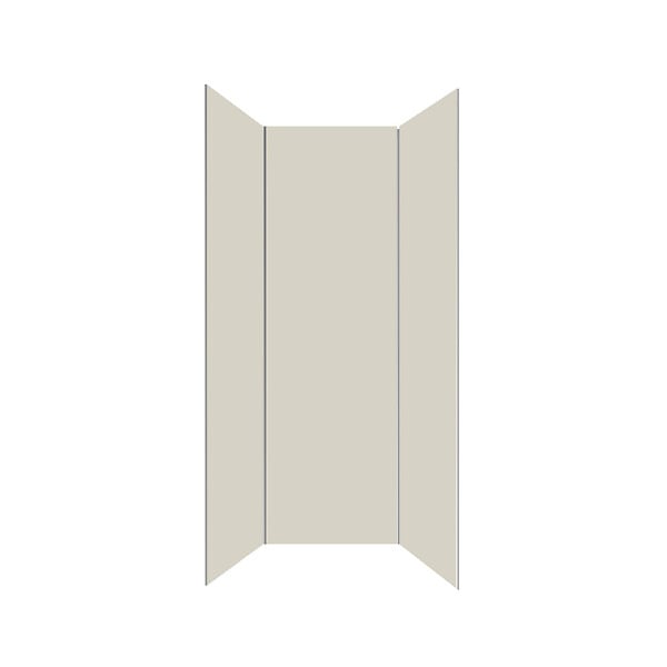 AURLANE - Pack 3 Panneaux Muraux Aluminium Ivoire 90x210 cm avec Profilés Chrome - WALL'IT - large