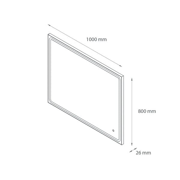 PLANETE BAIN - Miroir Salle de Bain - 100x80 cm - Rectangulaire - avec Éclairage Led - MIA - large