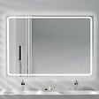 PLANETE BAIN - Miroir Salle de Bain - 100x80 cm - Rectangulaire - avec Éclairage Led - MIA - vignette