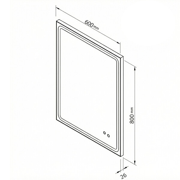 PLANETE BAIN - Miroir Salle de Bain - 60x80 cm - Anti-buée - Rectangulaire - avec Éclairage Led - MIA - large