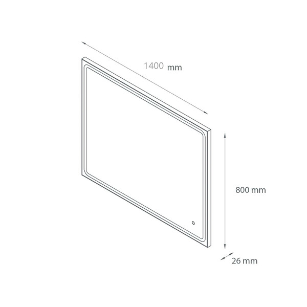 PLANETE BAIN - Miroir Salle de Bain - 140x80 cm - Rectangulaire - avec Éclairage Led - MIA - large