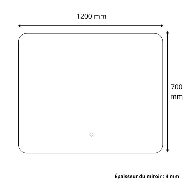 PLANETE BAIN - Miroir Salle de Bain - 120x70 cm - Rectangulaire - avec Éclairage Led - ORGANIC - large