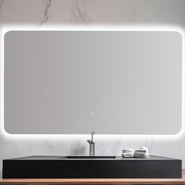 PLANETE BAIN - Miroir Salle de Bain - 120x70 cm - Rectangulaire - avec Éclairage Led - ORGANIC - large