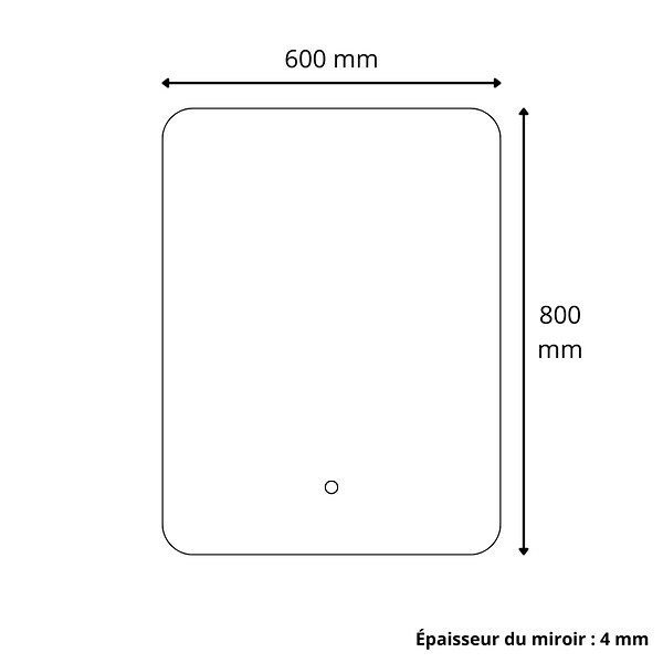 PLANETE BAIN - Miroir Salle de Bain - 60x80 cm - Rectangulaire - avec Éclairage Led - ORGANIC - large