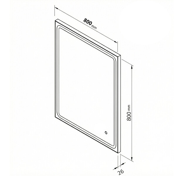 PLANETE BAIN - Miroir Salle de Bain - 80x80 cm - Carré - avec Éclairage Led - MIA - large