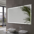 PLANETE BAIN - Miroir Salle de Bain - 120x80 cm - Rectangulaire - Anti-buée - Dimmable - avec Éclairage Led - MIA - vignette