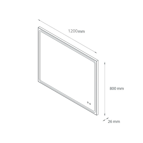 PLANETE BAIN - Miroir Salle de Bain - 120x80 cm - Rectangulaire - Anti-buée - Dimmable - avec Éclairage Led - MIA - large