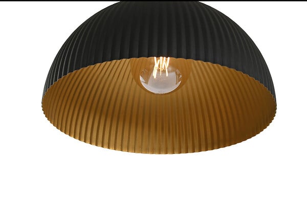 PROTOCOLE HOME - Plafonnier métal semi-affleurant 35 x 35 x 18 cm Noir brossé E27 - large