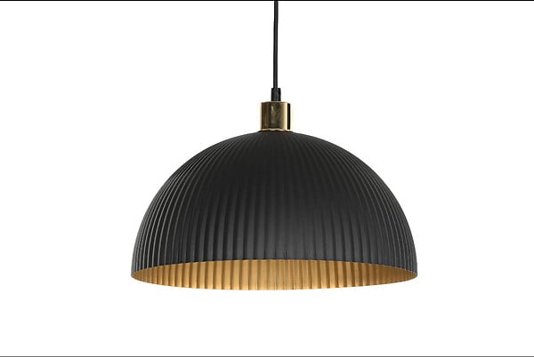 PROTOCOLE HOME - Plafonnier métal semi-affleurant 35 x 35 x 18 cm Noir brossé E27 - large