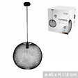 PROTOCOLE HOME - Suspension ronde en métal noir mat Ø 40 cm, hauteur réglable - vignette