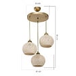 ENTREPOT BRICO - Plafonnier suspension luminaire crème-or D40x75cm 2 - vignette
