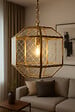 PROTOCOLE HOME - Suspension en verre facetté et laiton doré 22 cm E27 220V - vignette