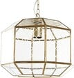 PROTOCOLE HOME - Suspension en verre facetté et laiton doré 22 cm E27 220V - vignette
