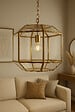 PROTOCOLE HOME - Suspension en verre facetté et laiton doré 22 cm E27 220V - vignette