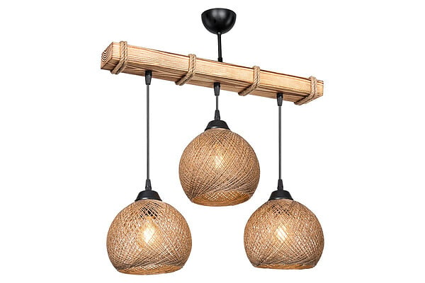 ENTREPOT BRICO - Plafonnier suspension luminaire noyer beige 50x20x63 cm 4 - large