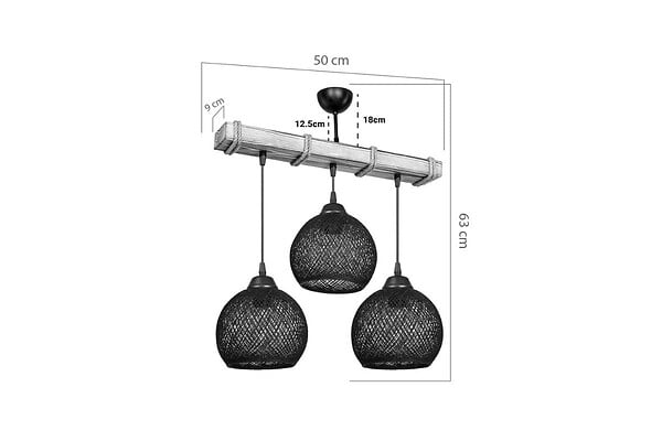 ENTREPOT BRICO - Plafonnier suspension luminaire noyer beige 50x20x63 cm 4 - large