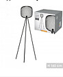 PROTOCOLE HOME - Lampe trépied métal noir 60x50x160 cm abat-jour rond - vignette
